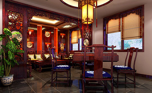 湘潭古典中式风格茶楼包间设计装修效果图